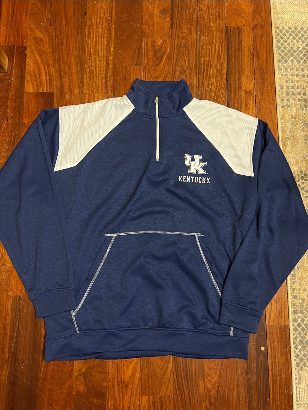 Kentucky UK Navy and White Quarter-Zip Pullover